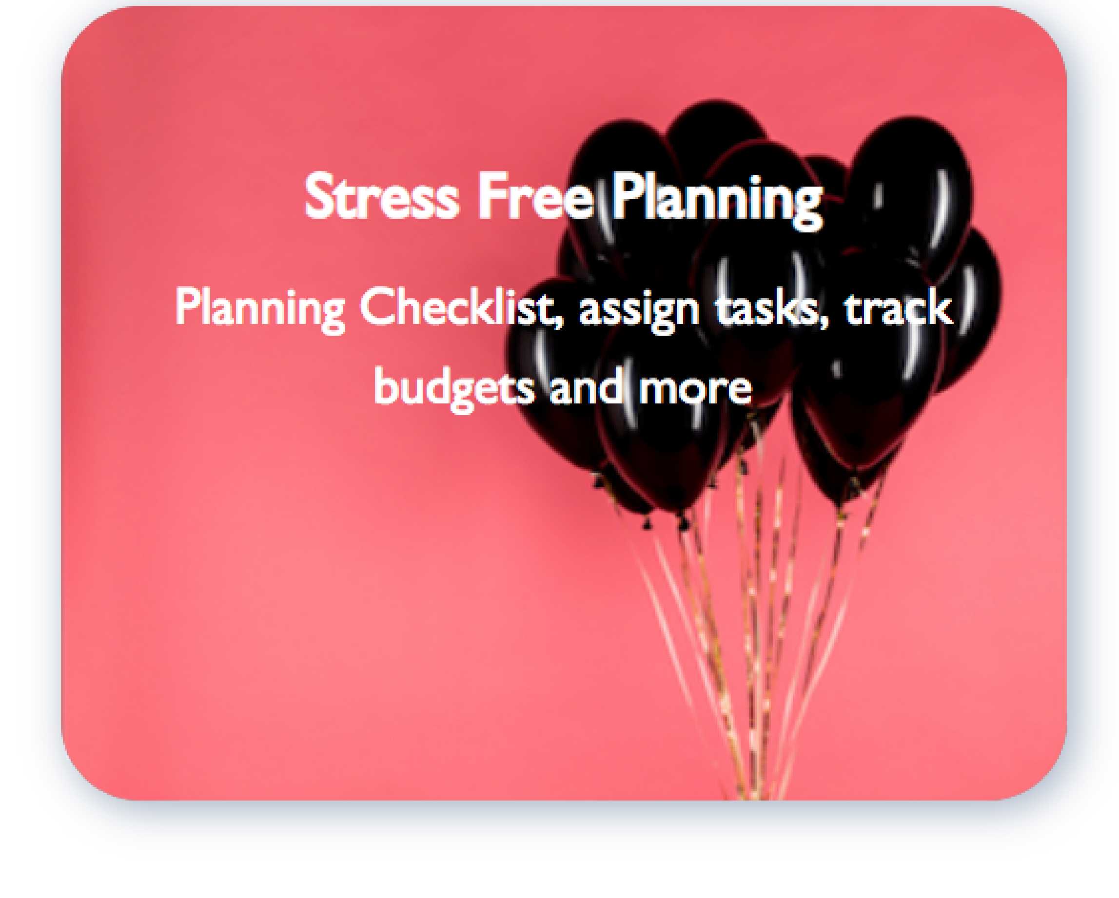 Planning & Tools
                            Easy planning checklist, assign to Co-Hosts, add due date and budgets
                            